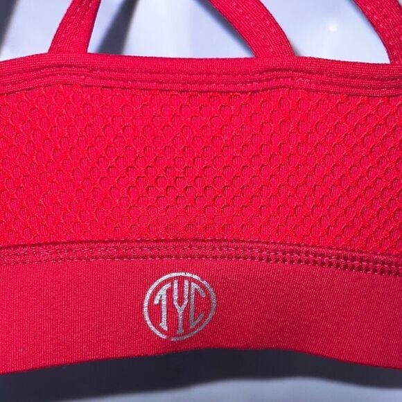 Til you collapse TYC Premium Fishnet Sports Bra Small 6 RED Mesh Gym - Picture 5 of 6